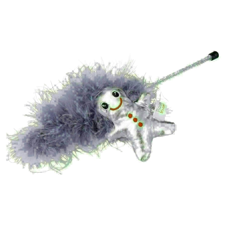 image 1 of Cat Kitten Christmas Gift Metallic Feather Teaser Interactive Chaser Toy Present