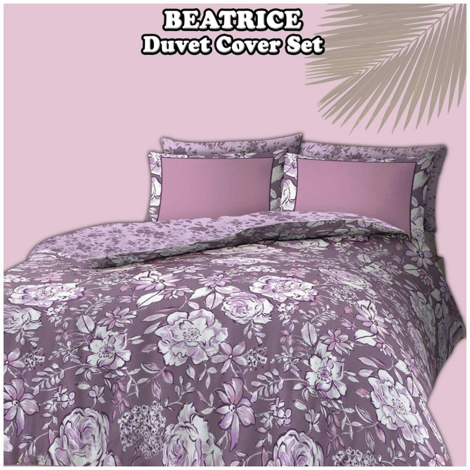 image 1 of VELVETIO Beatrice Complete Duvet Cover Set with Fitted Sheet Printed Bedding Quilt Multi | King