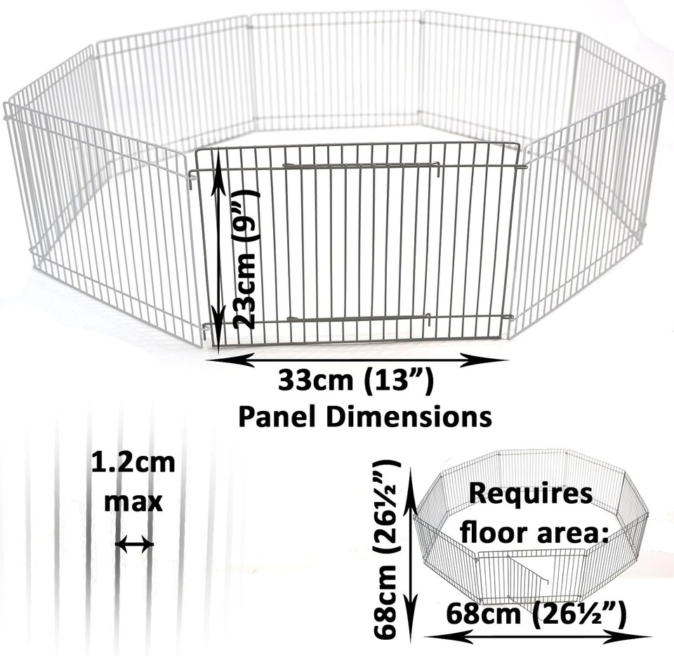 image 1 of Actiaspet - Small Animal Playpen | 8-Panel Metal Enclosure with Door, 33 x 23 cm Panels