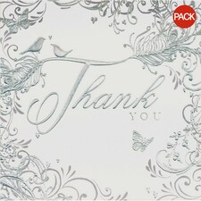 Simon Elvin Thank You Wedding Gift Display Pack (Pack Of 6) - Silver Swirls - Pack Of 6