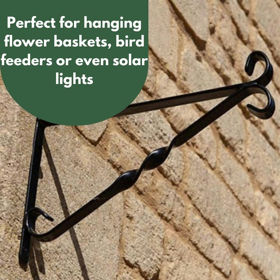 image 1 of Marco Paul Black Steel Hanging Basket Bracket Black