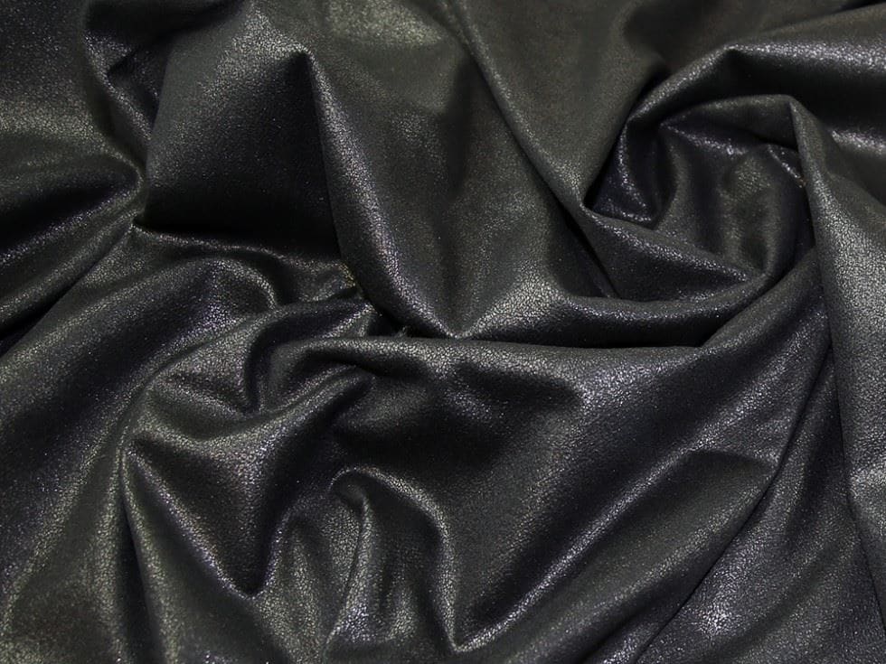 Lady McElroy Black Shimmer Wool Blend Coating Dressmaking Fabric, 140cm / 55" Wide - per metre