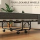 image 5 of HOMCOM Folding Bed with Mattress Foldable Guest Bed on Wheels w/ Cover Dark Grey