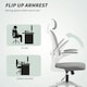 image 8 of HOMCOM Ergonomic Mesh Office Chair with Headrest, Lumbar Support, Grey