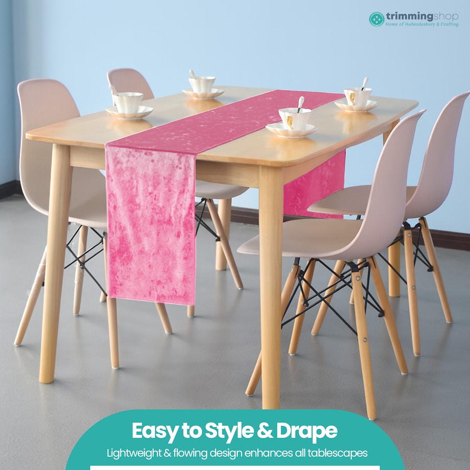 image 1 of Crushed Velvet Table Runner, Glitz Table Runners - 33 x 274cm