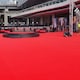 image 3 of 5 Metres Deluxe Exhibition Quality Ribbed Heavy Duty Red Carpet Runner 1 Metre Wide