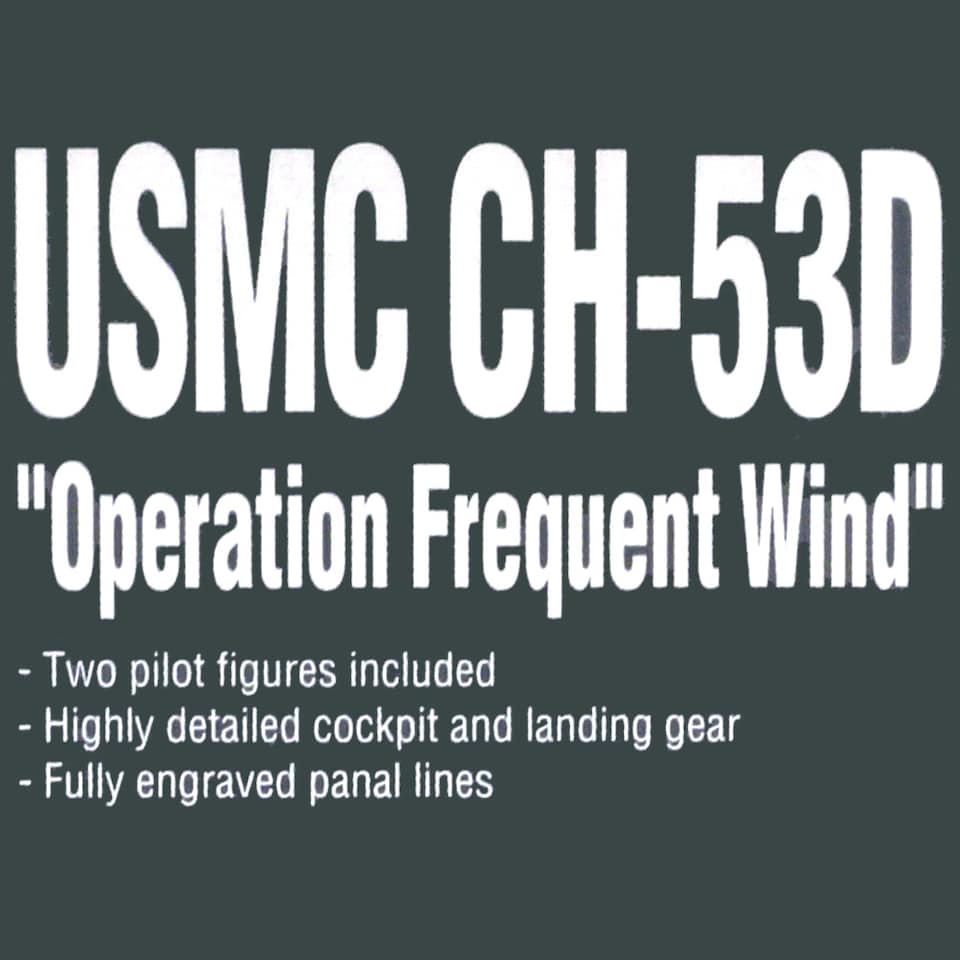 image 1 of Academy USMC CH-53D Operation Frequent Wind Helicopter Model Kit Scale 1-72
