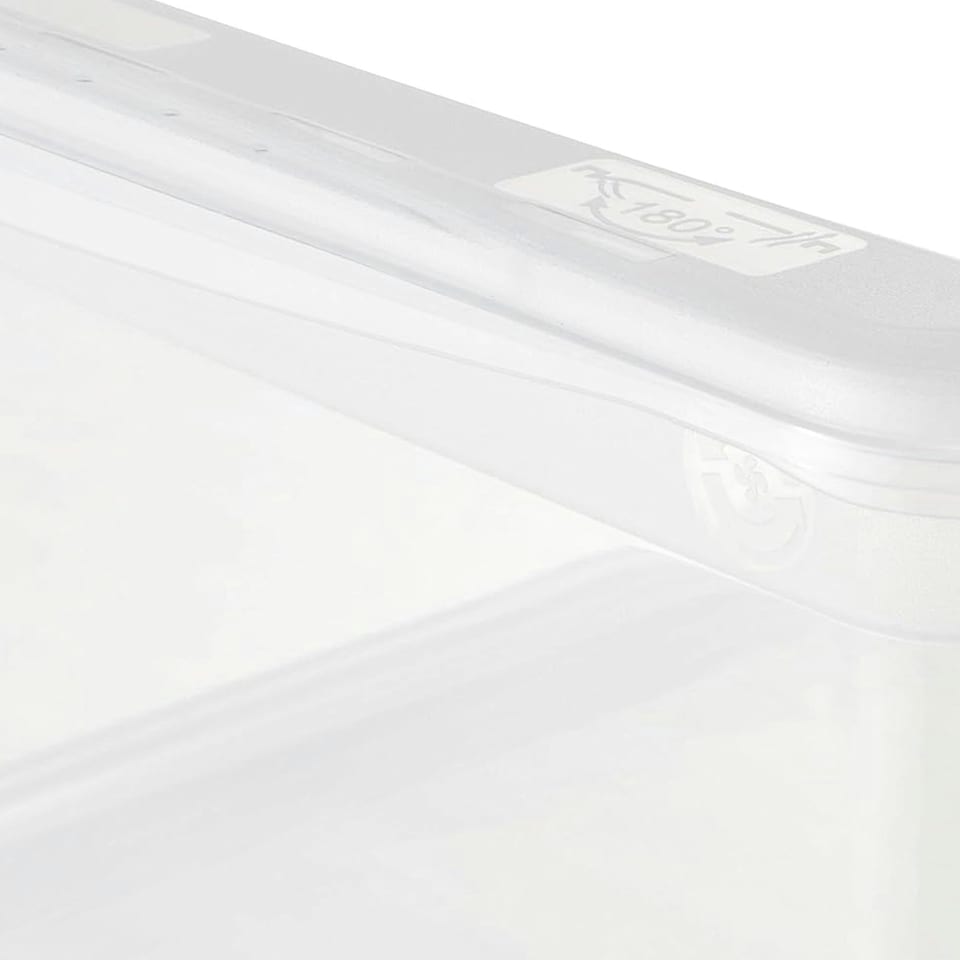 image 1 of Keeeper Set of 3 Storage Boxes 18 Litre with Lid and Air Control System - Transparent