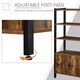 image 6 of HOMCOM Industrial Bookshelf, Storage Cabinet with 3-Tier with Doors, for Home Office, Living Room Rustic Brown