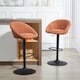 image 1 of HOMCOM Bar Stools Set of 2, Upholstered Swivel Barstools, Height Adjustable Breakfast Bar Chairs with Backrest and Footrest for Kitchen Island Counter, Dining Room, Orange | Orange