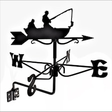 Mini Fisherman Weathervane - Steel - L38 x W38 x H43 cm - Black