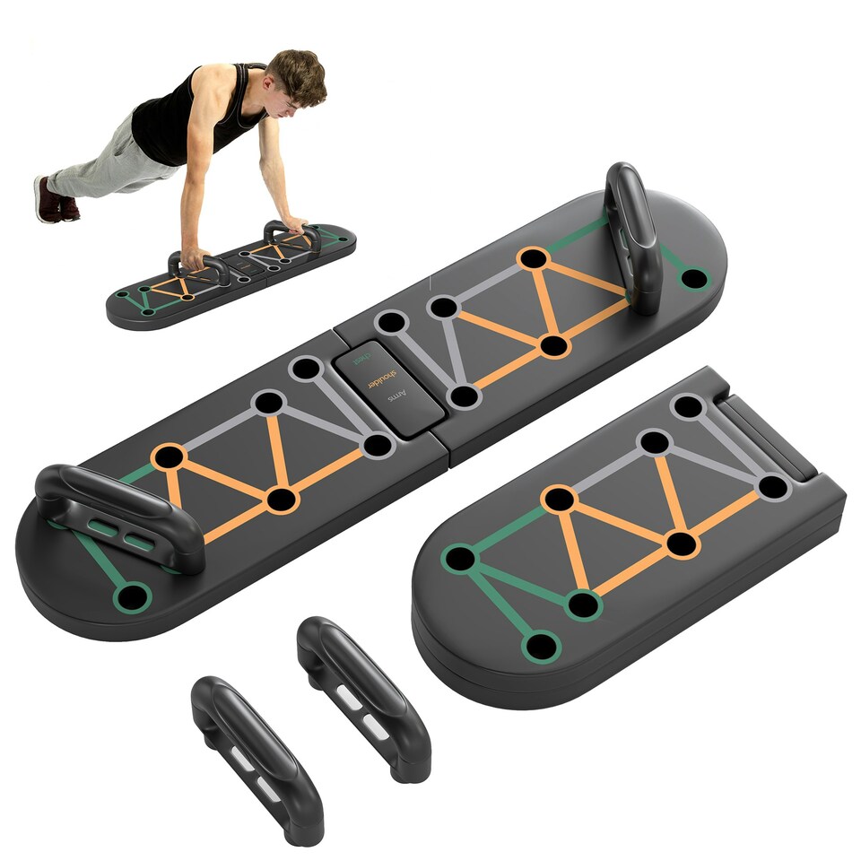 image 1 of SPORTNOW 11-in-1 Foldable Push Up Board, Press Up Handles for Home Gym