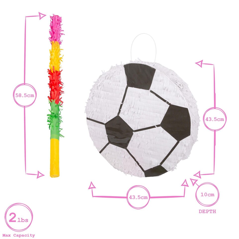 image 1 of Fax Potato 3pc Football Pinata Set with Stick & Blindfold - Pink Stick