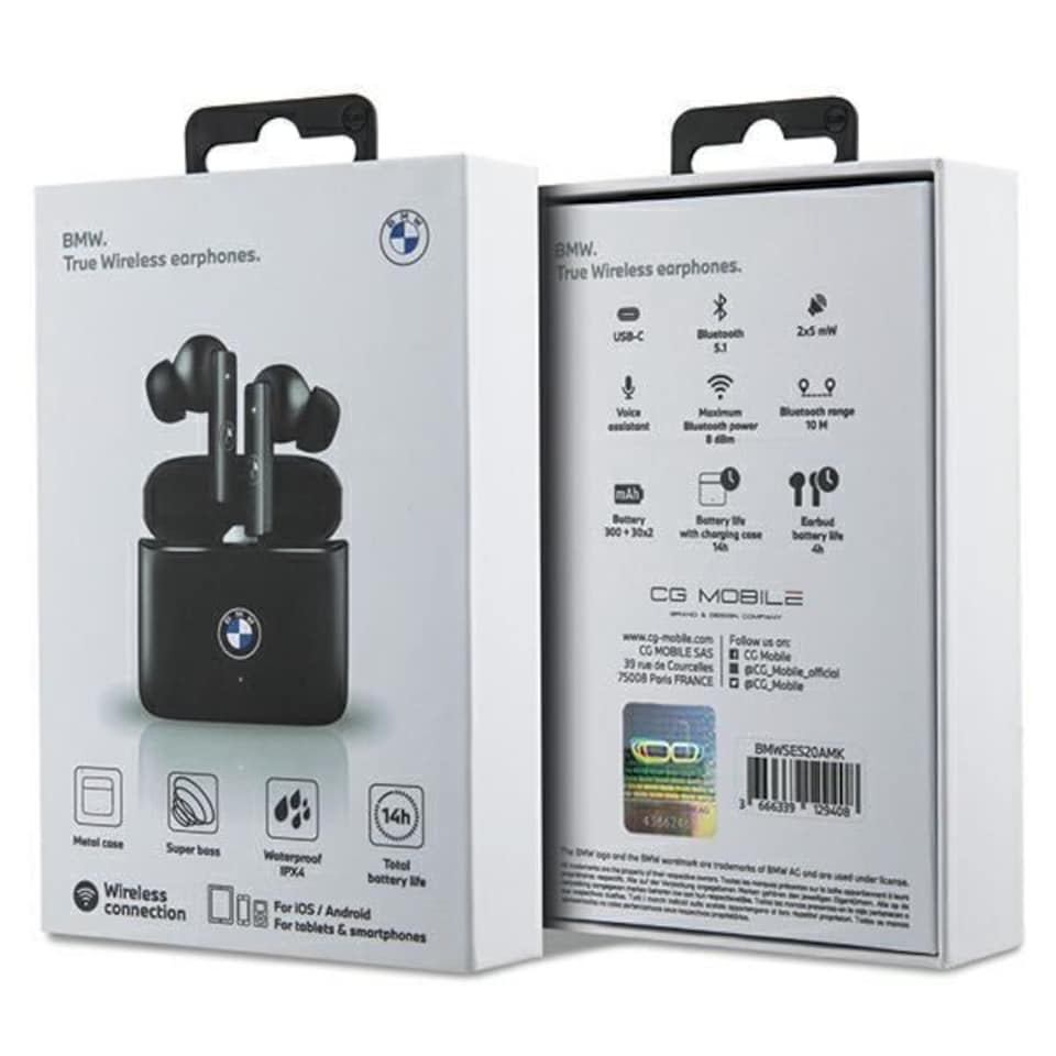 image 1 of BMW Signature TWS Bluetooth Wireless Headphones Black - BMWSES20AMK