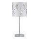 image 3 of Set of 2 Chrome Touch Operated Table Lamps with White Fern Shades Chrome | White