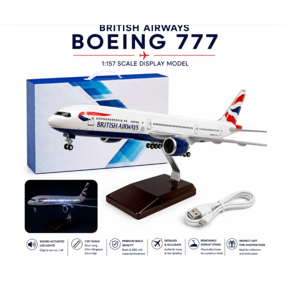image 1 of British Airways Boeing 777 Model Plane 1:157 42 cm