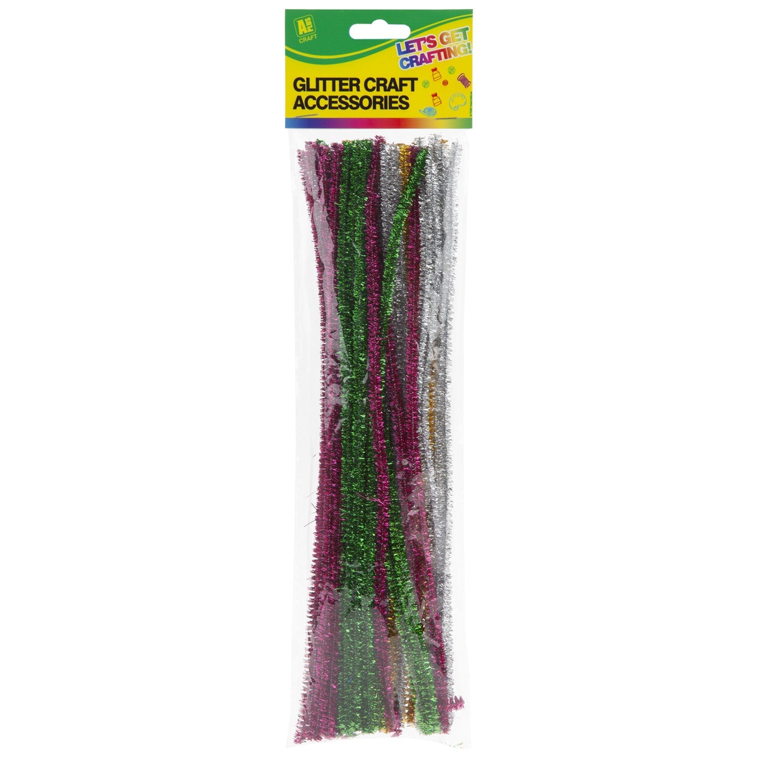 VFM e-Store Glitter Coated Pipe Cleaners A Plus Craft Activity (50 Pack)