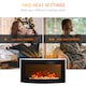 image 3 of HOMCOM Led Wall Mounted Fireplace Curved Glass Electric Fire Place Fire Place 7 Colour Side Lights Slimline, 10002000W, 89.2cm  48cm