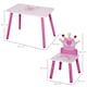 image 5 of HOMCOM 3 Pcs Kids Princess & Crown Chair Table Set Home Furniture 2-4 Yrs | Pink