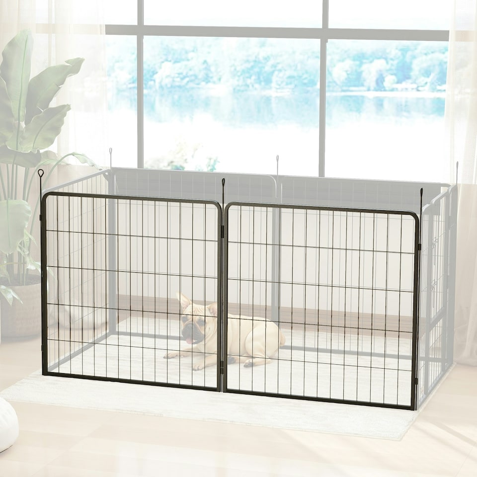 image 1 of PawHut 2 Piece Dog Pen Expansion Pack for 80cm High Pet Playpen for S M Dogs