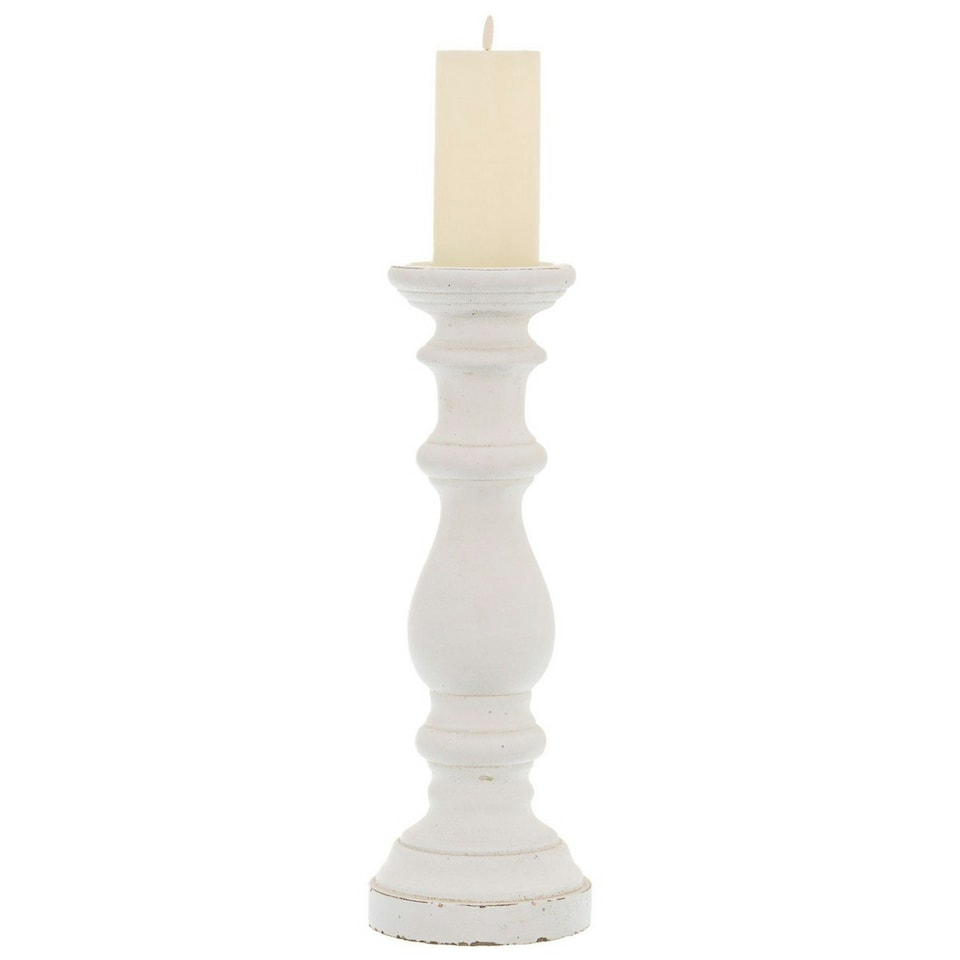 image 1 of Hill Interiors Column Candle Holder - White - 45cm x 16cm x 16cm