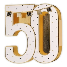 3D 50th Birthday Die Cut 50 Number Card