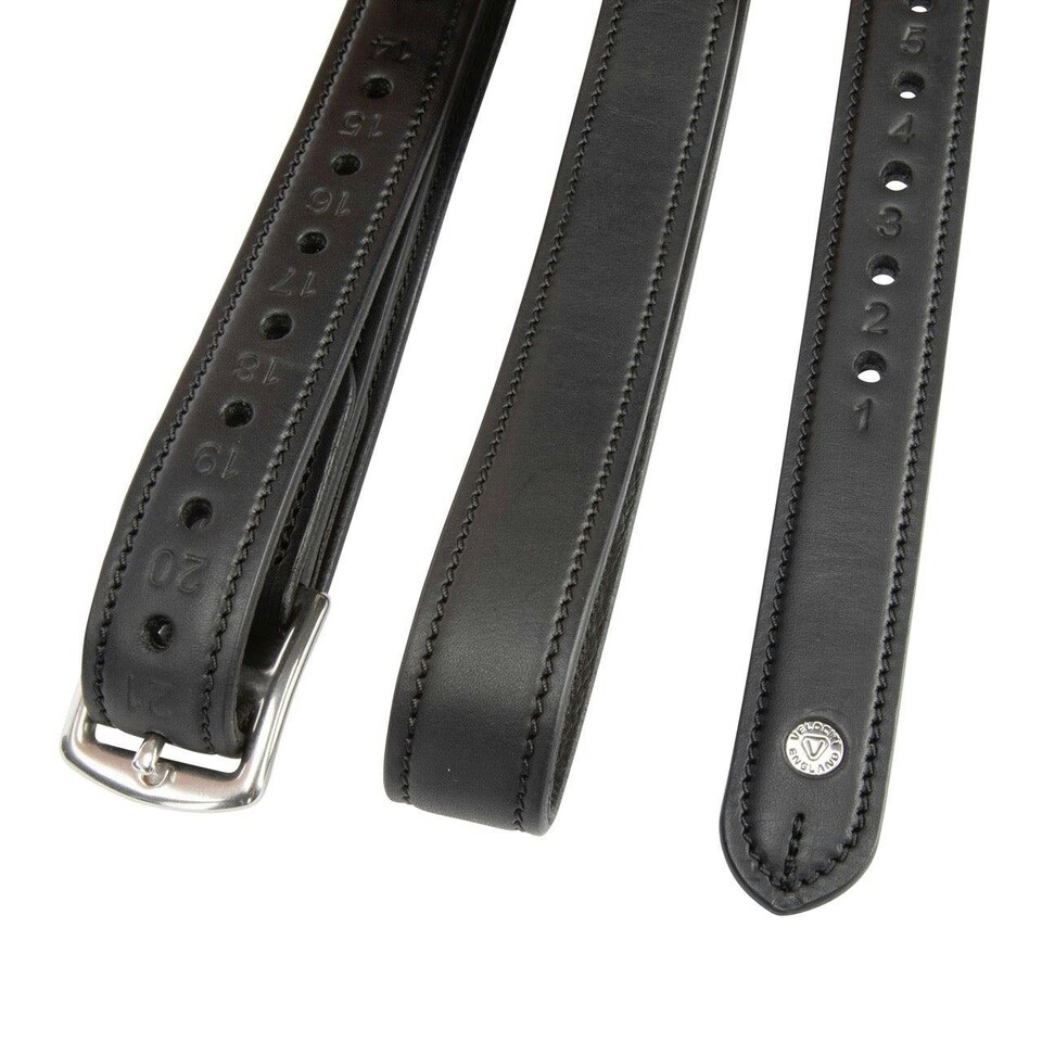 image 1 of Velociti Lusso Non-Stretch Stirrup Leathers Black | Size: 1 Inch X 54 Inch
Colour: Black