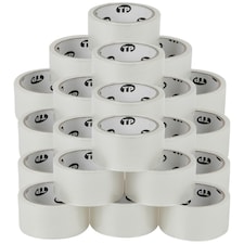 Heavy Duty Clear Packaging Tape Rolls Strong Adhesive for Sealing Parcels Boxes | White | 24