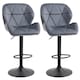 image 1 of HOMCOM Bar Stool Set of 2 Adjustable Height Counter Chairs Dark Grey