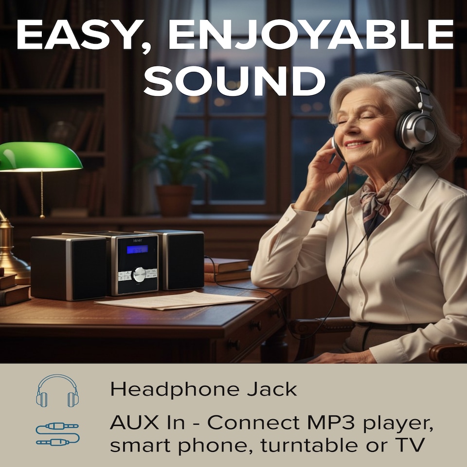 image 1 of Denver Mini HiFi System CD Player For Home With Speakers - CD Micro System Mains Operated - MCA-230