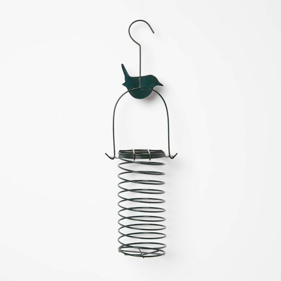 image 1 of Homescapes Metal Hanging Bird Feeder with Bird Decoration, Chaffinch