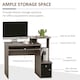 image 3 of HOMCOM Computer Desk with Sliding Keyboard Tray Storage Drawer Shelf Grey