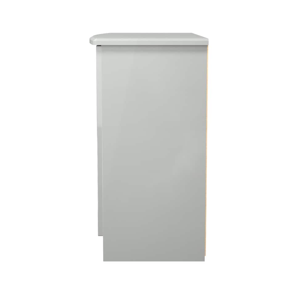 image 1 of Holborn 3 Door Sideboard in Grey Gloss & Dusk Grey (Ready Assembled) | Grey | Grey Gloss & Dusk Grey