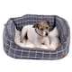 image 3 of Petface Dog Bed Reversible Soft Square Small 50x42cm Check Grey Window Pane