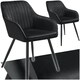 image 1 of Chair Marilyn - velvet look, quilted, continuous backrest, slim steel legs - Set of 2 Black | Black/Black