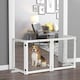 image 6 of PawHut Freestanding Pet Gate Safety Barrier 4 Pannel with Support Feet White