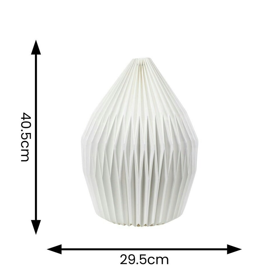 image 1 of ValueLights Astrid Geometric Origami Teardrop Pleat Lamp Shade | White
