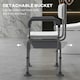image 7 of HOMCOM 3-in-1 Shower Chair Adjustable Bedside Commode Raised Toilet Seat White