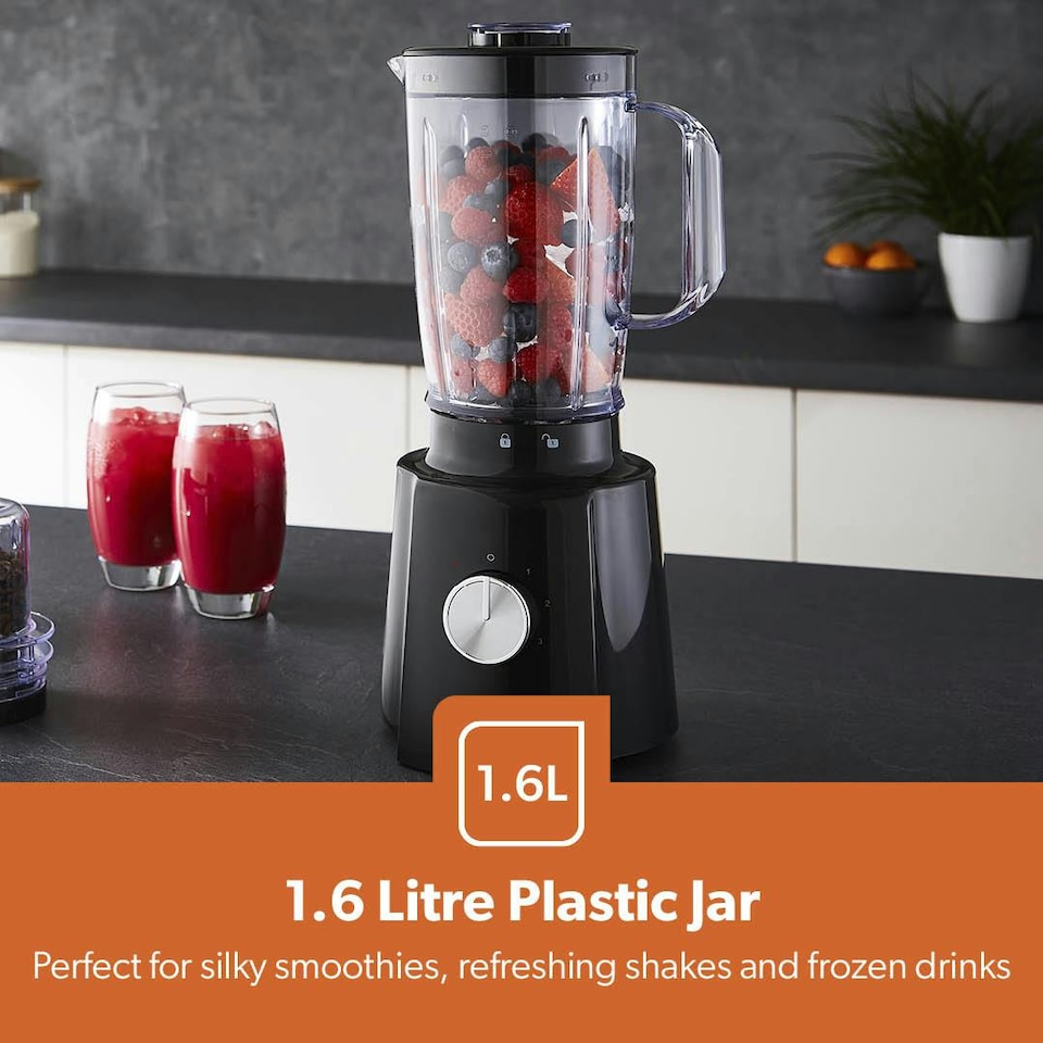 image 1 of GEEPAS Electric Blender Smoothie Maker, Food Jug Blender 650W | Black