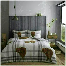 Hector The Highland Duvet Cover Set Reversible Polycotton Beddings Multi | Double