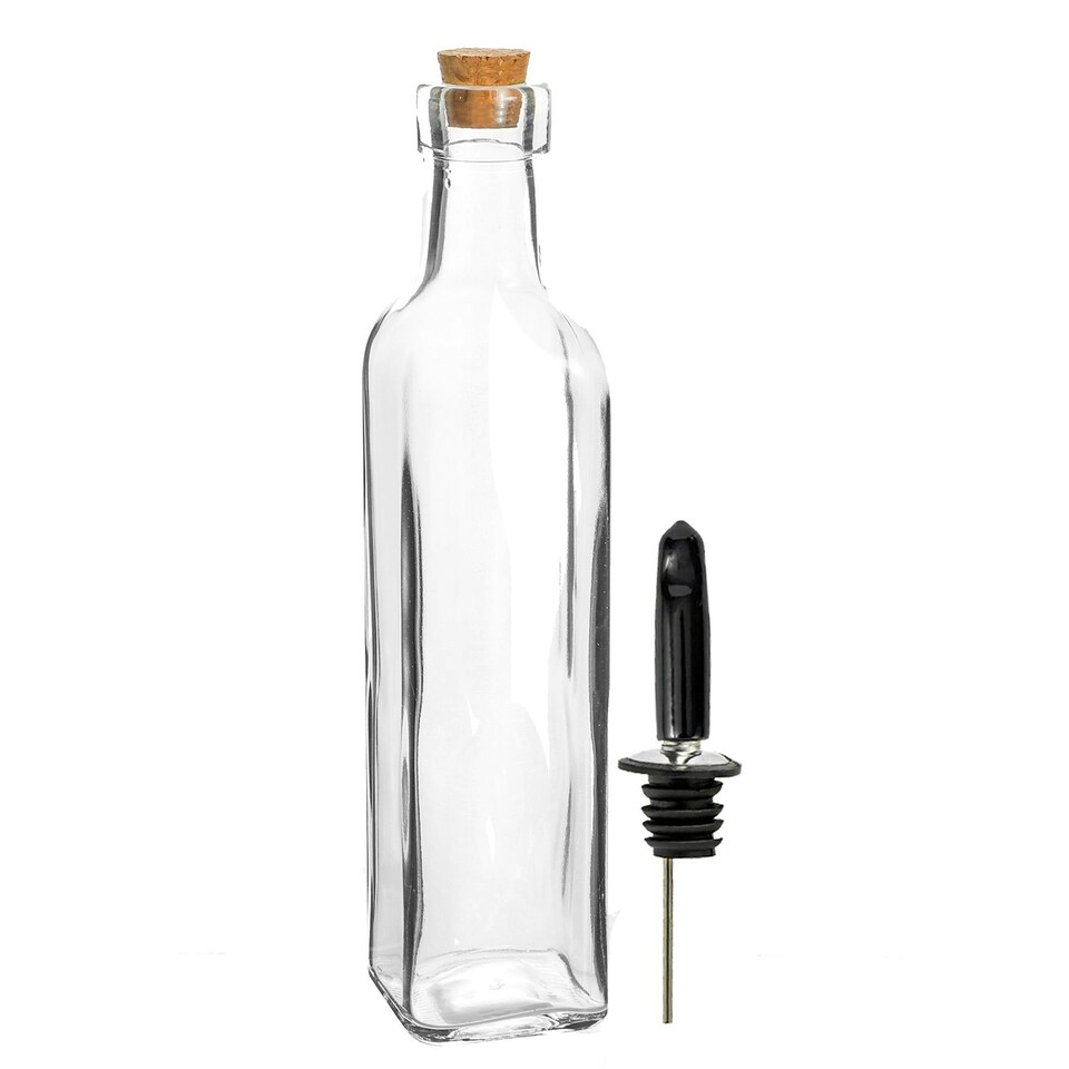 image 1 of Argon Tableware Olive Oil Pourer Bottles with Cork Lids - 250ml - Pack of 2