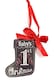 image 2 of Baby's 1st ChristmasnTree Decoration-Stocking Shape In A Chalkboard Plaque Style