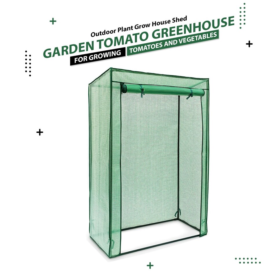 image 1 of Tomato Greenhouse Reinforced Frame & Cover Outdoor Garden Plant Grow Green House