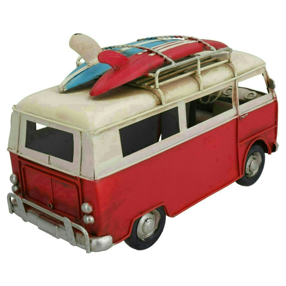 image 1 of Quality Retro Metal Vintage Camper Van Metal Model Replica Ornament Gift