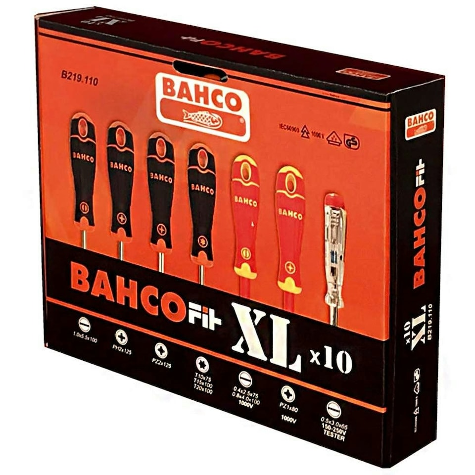 B219.110 BAHCOFIT XL Screwdriver Set, 10 Piece - BAH219110