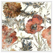 Watercolour flower print (Picture Frame) White | XL
