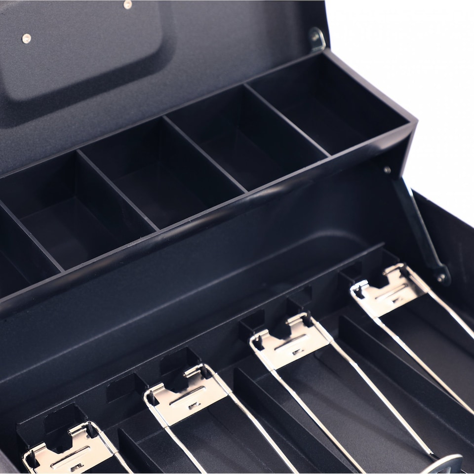 image 1 of 12" Heavy Duty Metal Locking Cash Money Box Safe Security