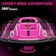 image 3 of AIYAPLAY 12V Kids Bumper Car, Angry Bird Licensed 360 degrees Children Electric Waltzer Car with Joysticks, Remote Control, Music USB LED Lights, for 3-5 Years Old, Pink