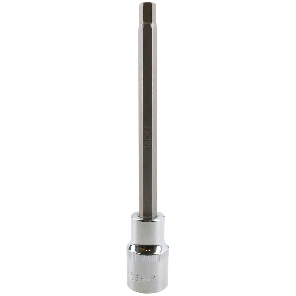 image 1 of 7mm Hex Allen Key Long Bit Internal Socket Metric 1/2" Drive 140mm Length Cr-V