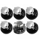 image 1 of SPARES2GO Control Knob for Belling  444445523, 444445724  New World 444441153 Gas Oven Cooker (Pack of 6 Knobs) Black | Silver